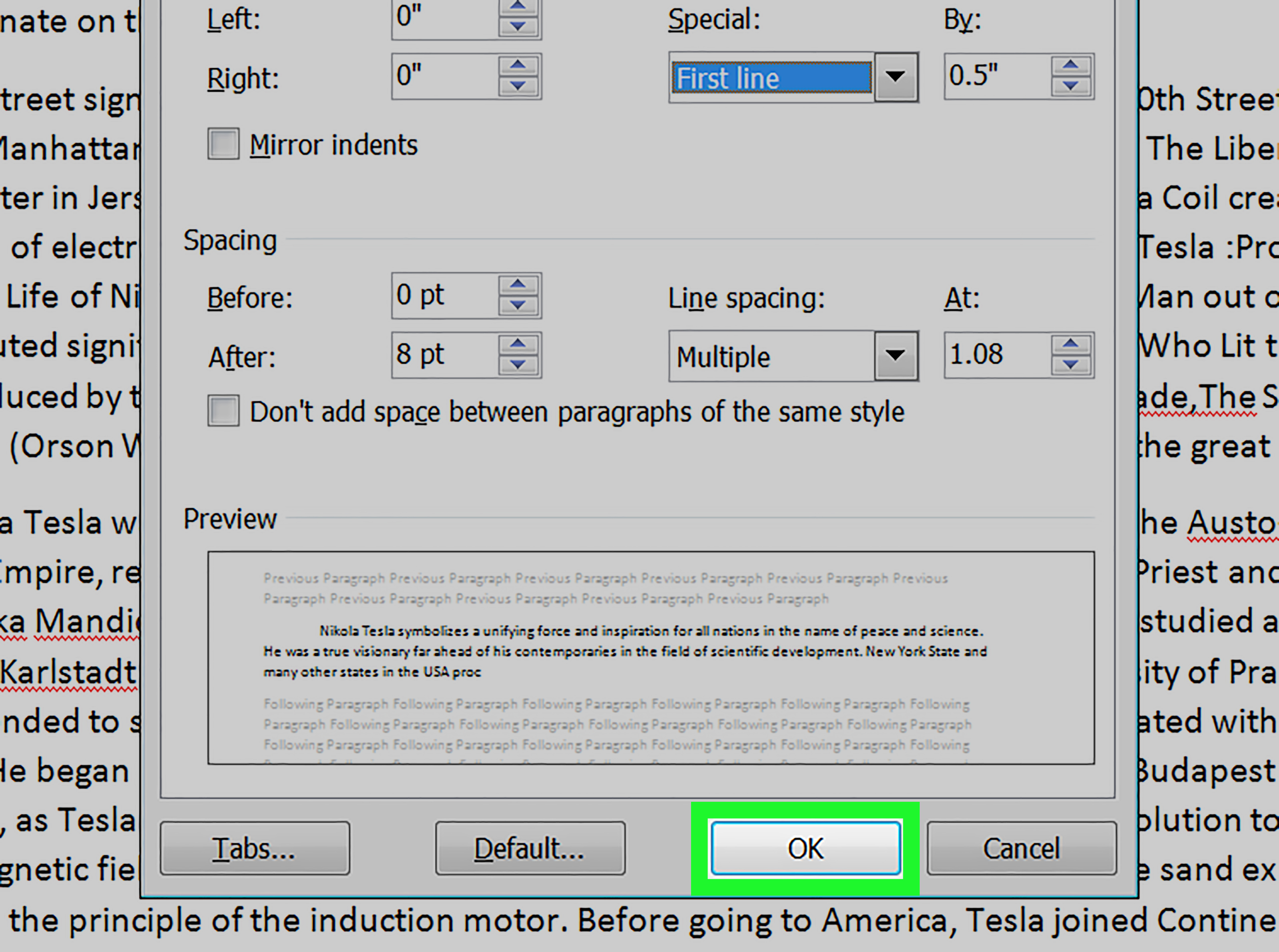 How to Indent the First Line of Every Paragraph in Word