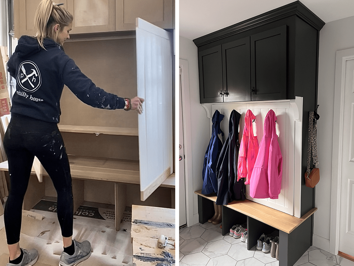 Designer Turns Boring Coat Closet Into a Mudroom Masterpiece