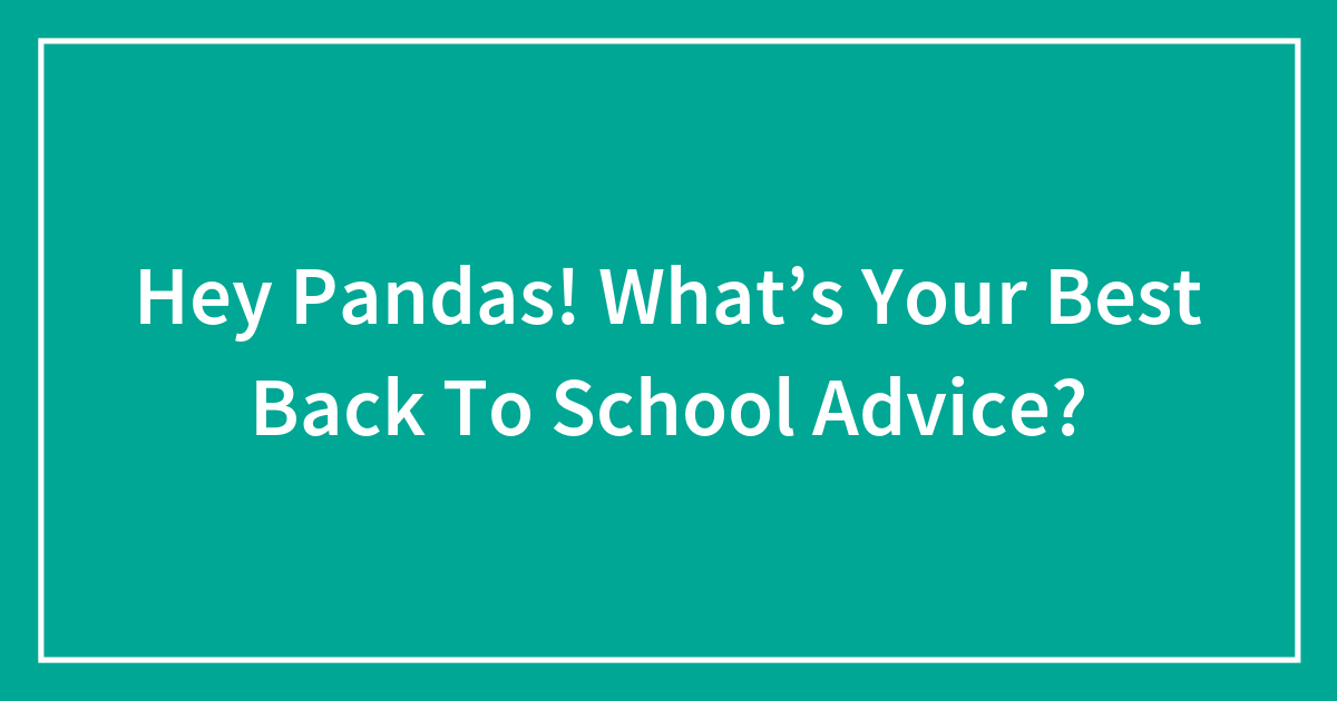 Hey Pandas! What’s Your Best Back To School Advice?