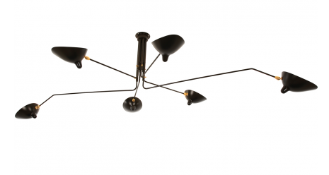 Serge Mouille 6-Arm Rotating Ceiling Lamp