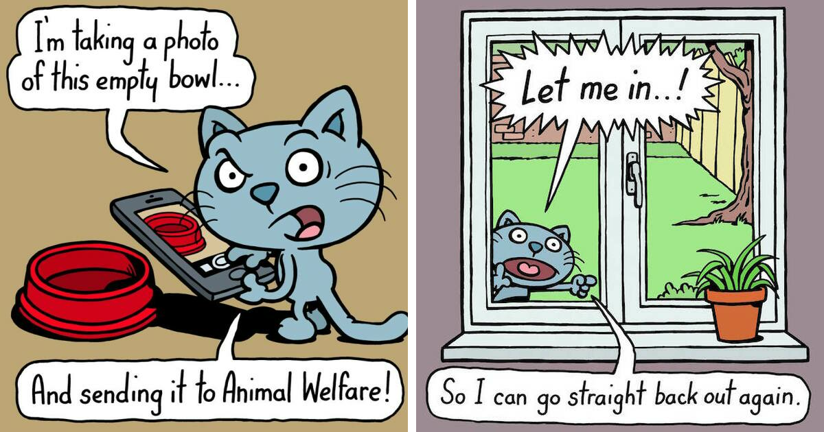These One-Panel Cat Comics By Anthony Smith Purrfectly Capture What Having A Cat Is Like (40 Pics)