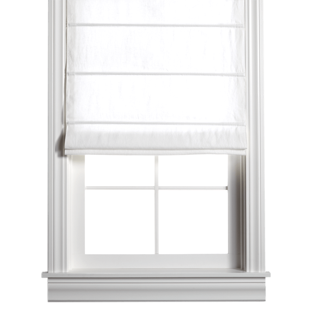 Barn & Willow Belgian Flax Linen Cascade Roman Shade – Optic White