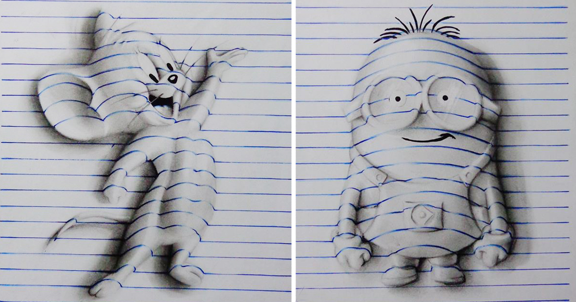 15-Year-Old Artist Creates Awesome 3D Notebook Drawings