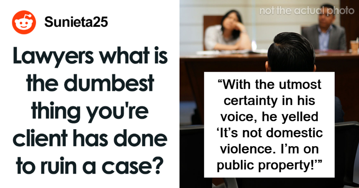 45 Times Lawyers Lost A Case Because Of Their Clients Saying Or Doing The Dumbest Things